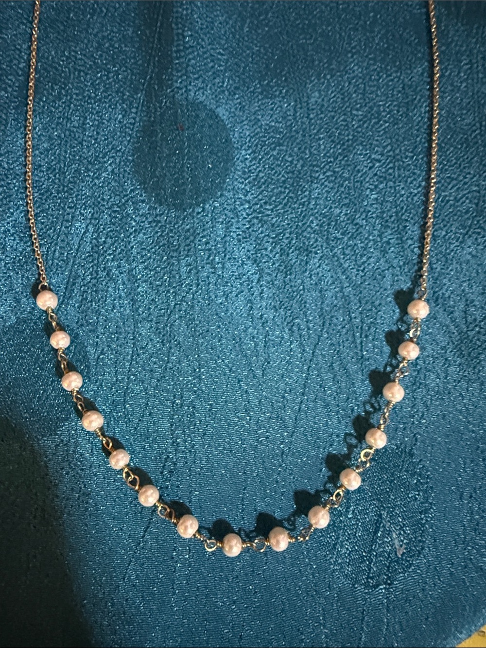 Delicate gold Pearl Beaded Necklace - Women Jewelry
